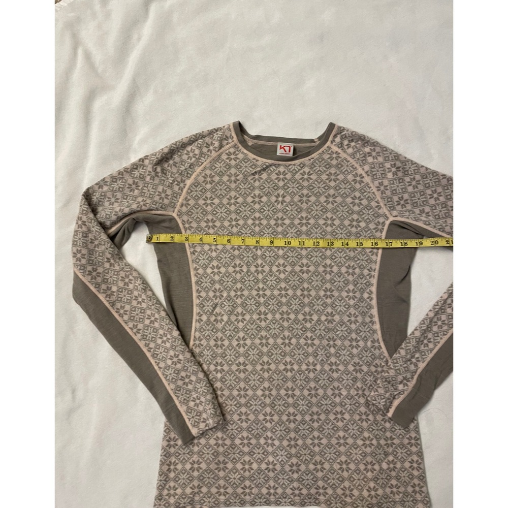 Kari Traa Rose Base Layer Top Womens Large Merino Wool Nordic Taupe 611364 - Picture 5 of 8